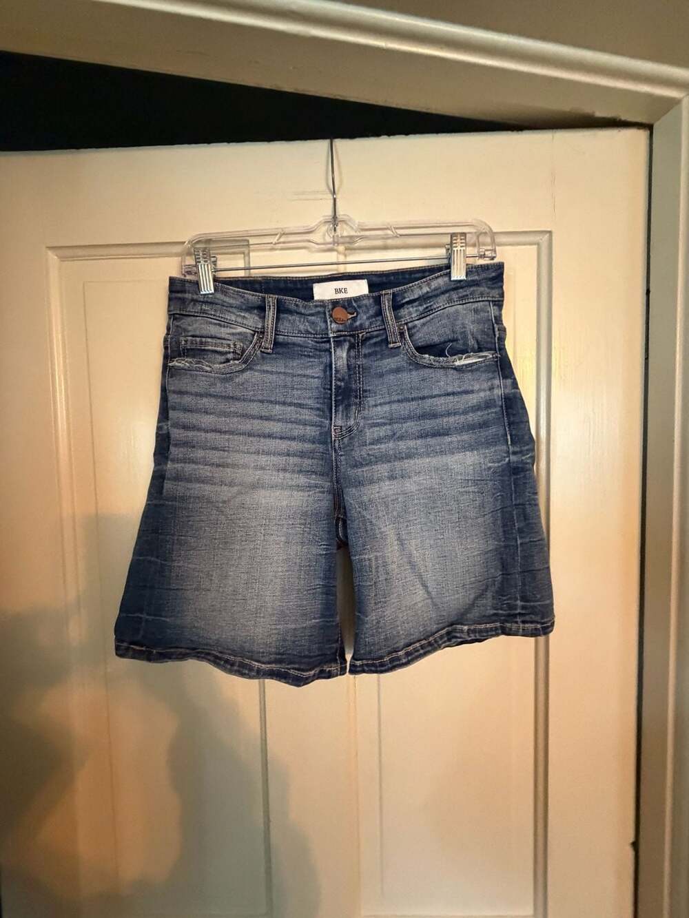 BKE Payton Denim Shorts Size 27 Blue Distressed Mid Rise